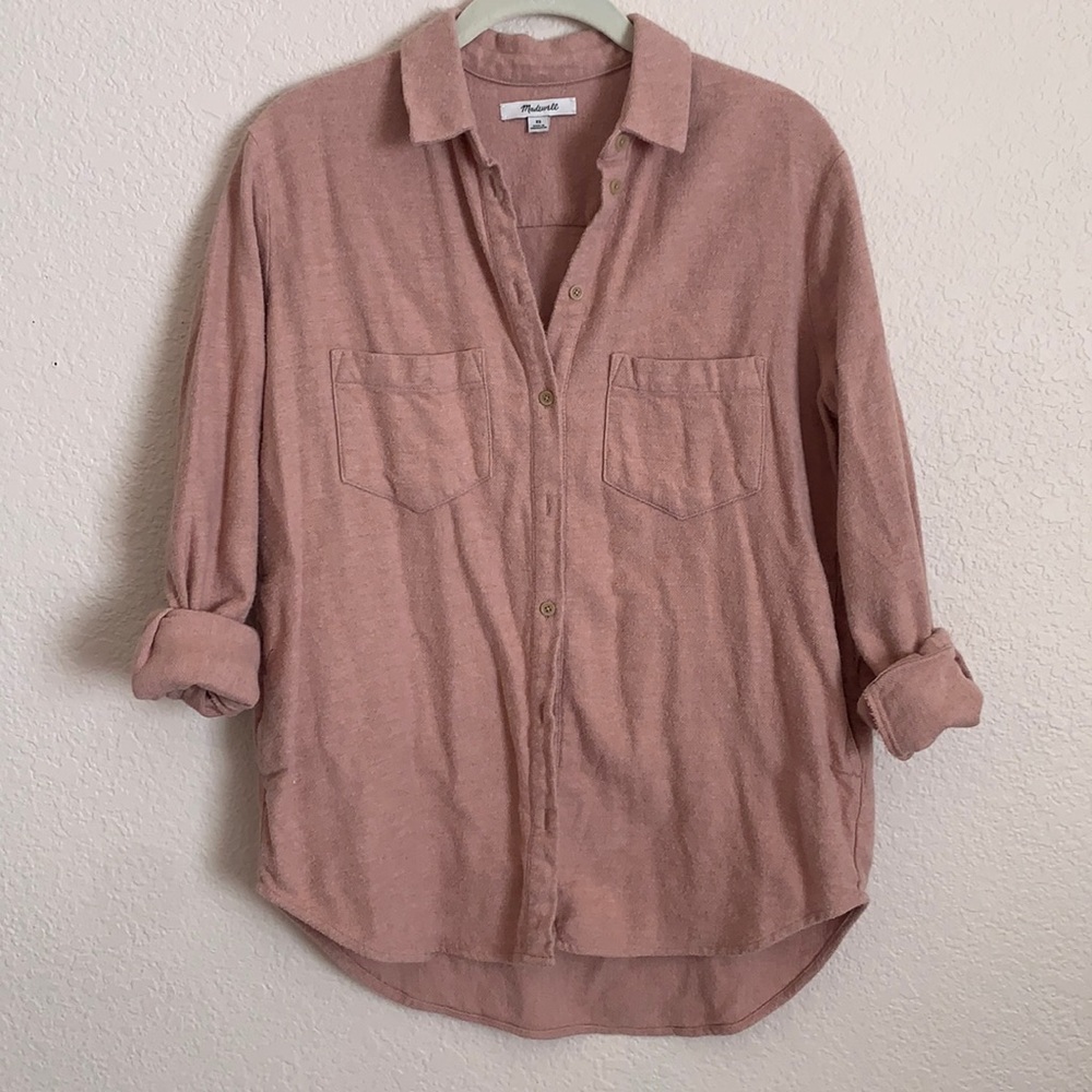 Madewell Pink Flannel Shirt